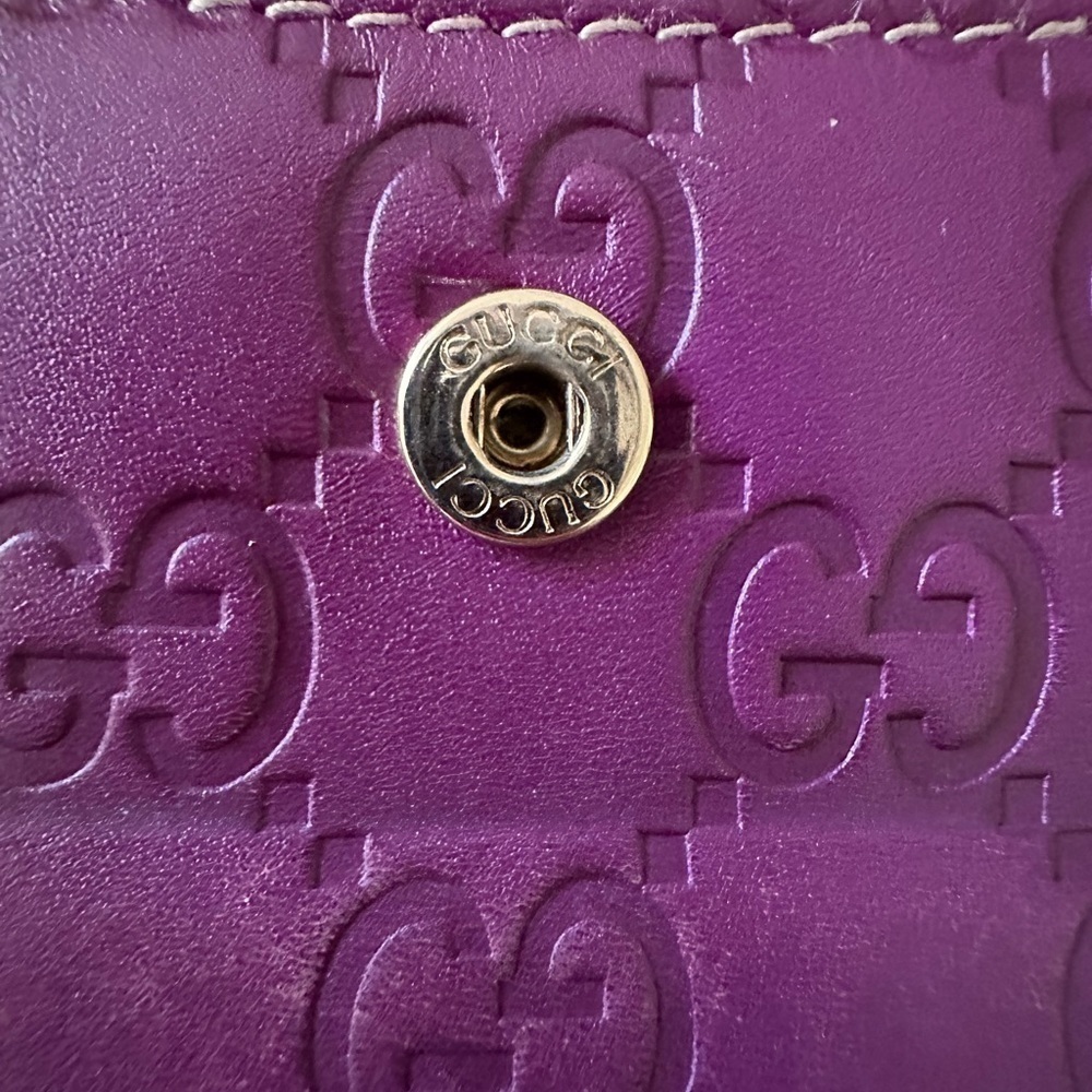 Authentic PURPLE LEATHER GUCCISMA LONG WALLET - Picture 5 of 14